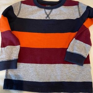 Gymboree little boy size 3t thermal blue orange burgundy long sleeve shirt EUC